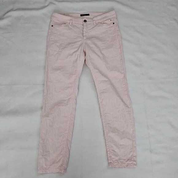 Marc Cain Light Pink Embossed Floral Pattern Slim Fit Pants Women's Size N5/US10 - Picture 3 of 16